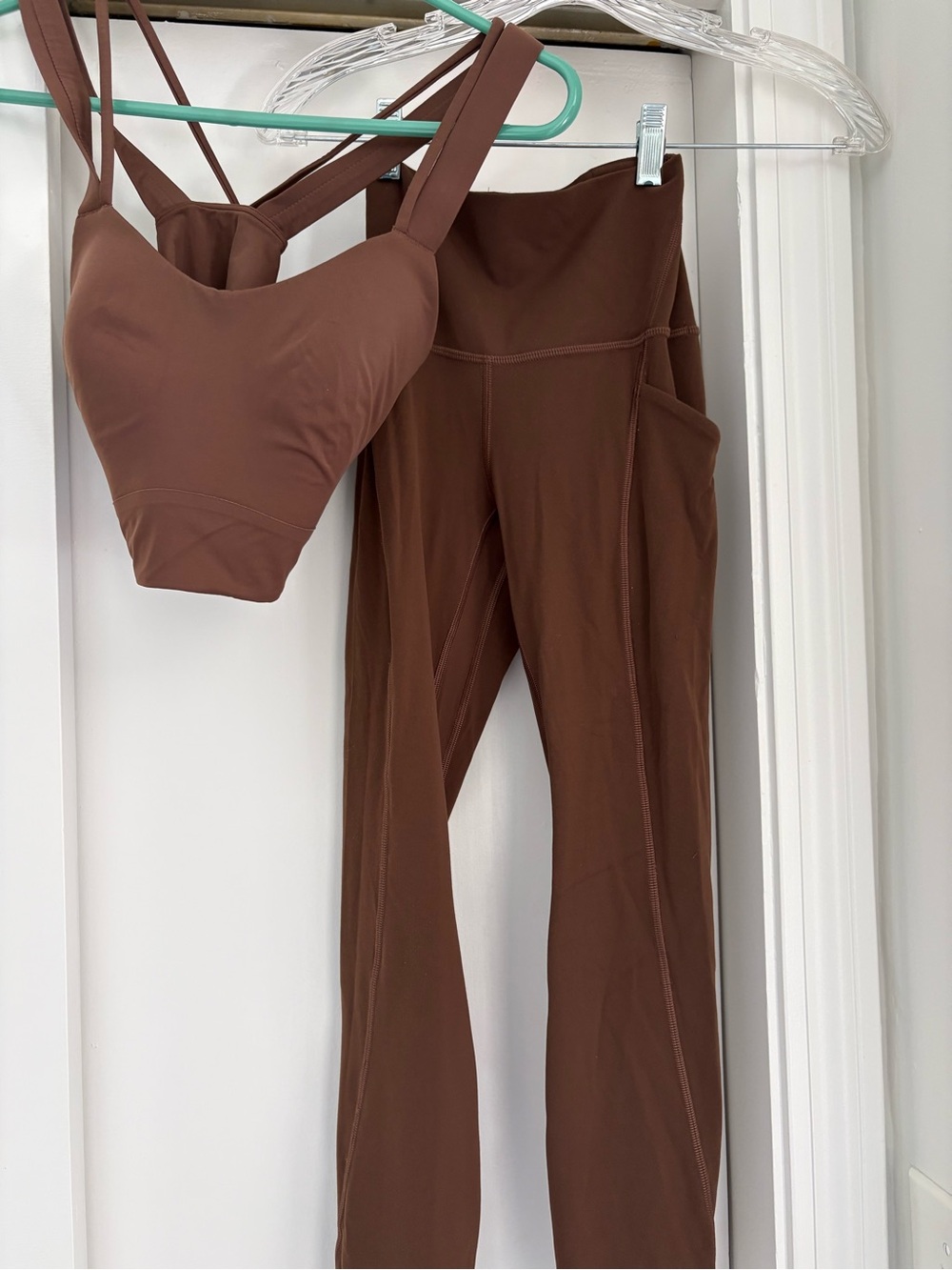 Lululemon Set Java Align Pocket Leggings 25" Size 2 Like A Cloud Longline Bra - Picture 3 of 7
